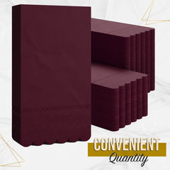 3 Ply Wine Berry Scalloped Napkins - 20 Ct.