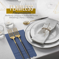 3 Ply China Blue Scalloped Napkins - 20 Ct.