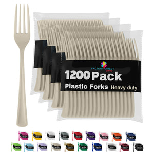 Heavy Duty Ivory Plastic Forks - 7.5 in. | Case of 1200