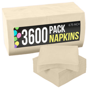 Ivory Luncheon Napkins - 6.75 in. x 6.75 in. | Case of 3600