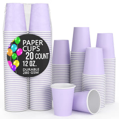 12 Oz. Lavender Paper Cups | 20 Count