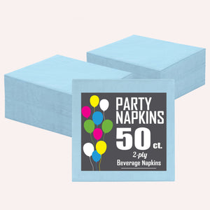 Light Blue Beverage Napkins | 4.75 in. X 4.75 in. | 1800 Count
