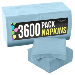 Light Blue Luncheon Napkins - 6.75 in. x 6.75 in. | Case of 3600