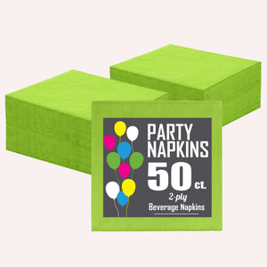 Lime Green Beverage Napkins | 4.75 in. X 4.75 in. | 1800 Count