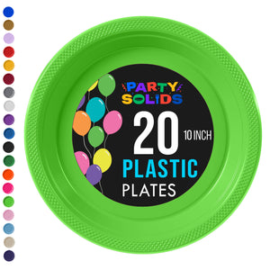 10 in. Lime Green Plastic Plates | 20 Ct.