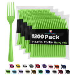 Heavy Duty Lime Green Plastic Forks - 7.5 in. | Case of 1200