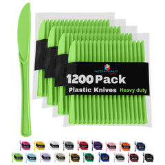 Heavy Duty Lime Green Plastic Knives | Case of 1200