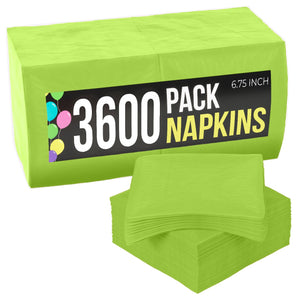 Lime Green Luncheon Napkins | 6.75 in. x 6.75 in. | Case of 3600