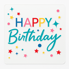 Happy Birthday Vinyl Window Sticker