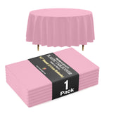 120 In. Premium Round Pink Plastic Table Cover