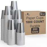 9 Oz. Metallic Silver Paper Cups | Case of 1000