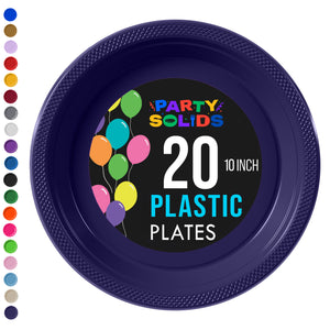 10 in. Navy Plastic Plates | 20 Ct.