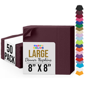 Brown Dinner Napkins | 8 in. x 8 in. | 50 Ct.