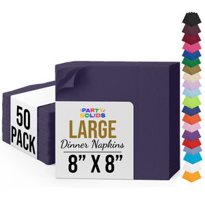 Dark Purple Dinner Napkins | 8 in. x 8 in. | 50 Ct.