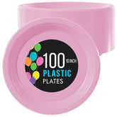 10 In. Pink Plastic Plates | 100 Count