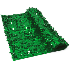 15ft Green Metallic Floral Vinyl Party Curtain