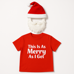 Festive Santa Hat, Beard & T-Shirt Set - One Size