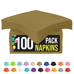 Gold Beverage Napkins | 100 Count