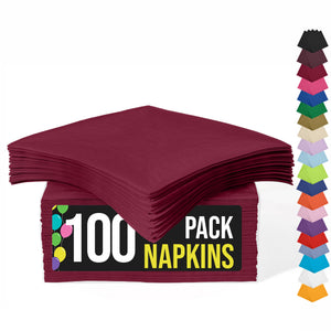 Burgundy Luncheon Napkins | 6.75 in. x 6.75 in. | 100 Count