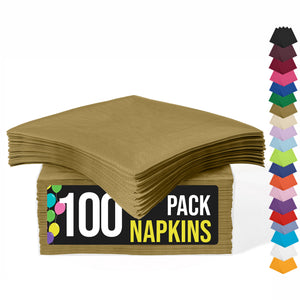Gold Luncheon Napkins | 6.75 in. x 6.75 in. | 100 Count