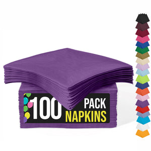 Purple Luncheon Napkins | 6.75 in. x 6.75 in. | 100 Count