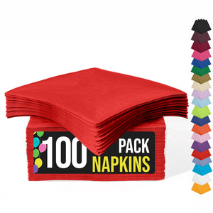 Red Luncheon Napkins | 6.75 in. x 6.75 in. | 100 Count