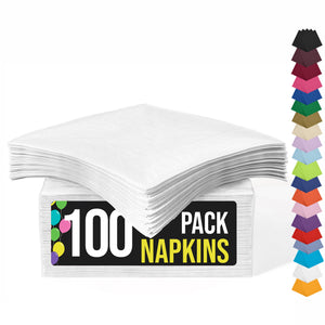 White Beverage Napkins | 4.75 in. x 4.75 in. | 100 Count