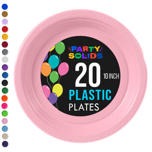 10 in. Pink Plastic Plates | 20 Ct.