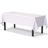 Pink Polka Dot Plastic Table Covers | 12 Pack