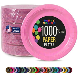 10 in. Pink Paper Plates | Case of 1000
