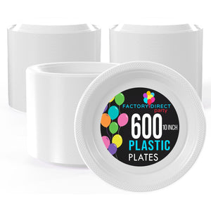 10 in. Clear Plastic Plates | Case of 600