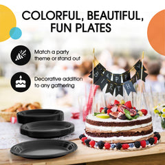 10 in. Black Plastic Plates | 20 Ct.