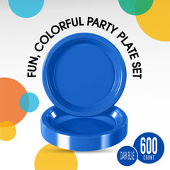 7 In. Dark Blue Plastic Plates | Case of 600