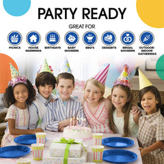 7 In. Dark Blue Plastic Plates | Case of 600