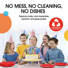 10 In. Red Plastic Plates | 100 Count