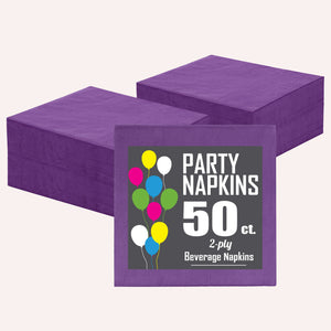 Purple Beverage Napkins | 4.75 in. X 4.75 in. | 1800 Count