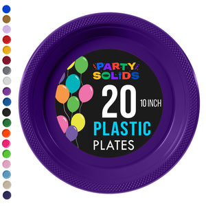 10 in. Purple Plastic Plates | 20 Ct.