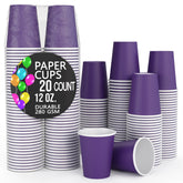 12 Oz. Purple Paper Cups | 20 Count