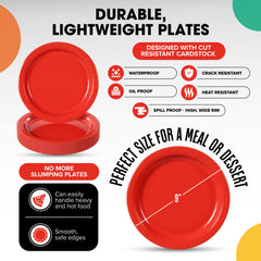 Unleashed - 9 In. Red Paper Plates - 100 Ct.
