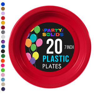 7 in. Red Plastic Plates | 20 Ct.