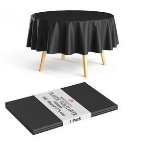 Premium 108" Round Black Table Cover