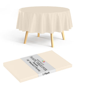 Premium 70" Round Ivory Table Cover