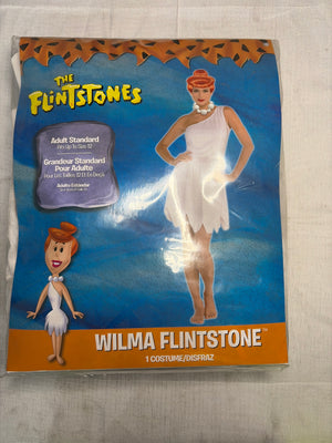 Women's Wilma Flintstone Halloween Costume - Dress, Wig & Necklace - Adult Standard (Up to Size 12)