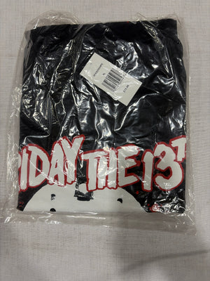 Adult Halloween T-Shirt with Friday the 13th Mask Print
