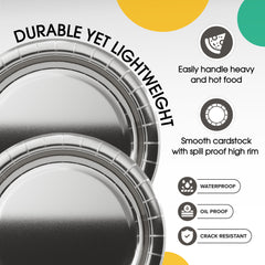 7 in. Reflective Silver Paper Plates | 100 Count