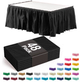 Black Plastic Table Skirt | Case of 48