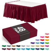 Burgundy Plastic Table Skirt | Case of 48