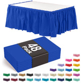 Dark Blue Plastic Table Skirt | Case of 48