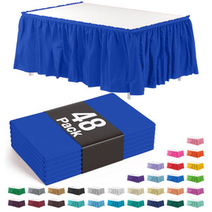 Dark Blue Plastic Table Skirt - 168 in. x 29 in. | Case of 48