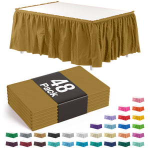 Gold Plastic Table Skirt - 168 in. x 29 in. | Case of 48
